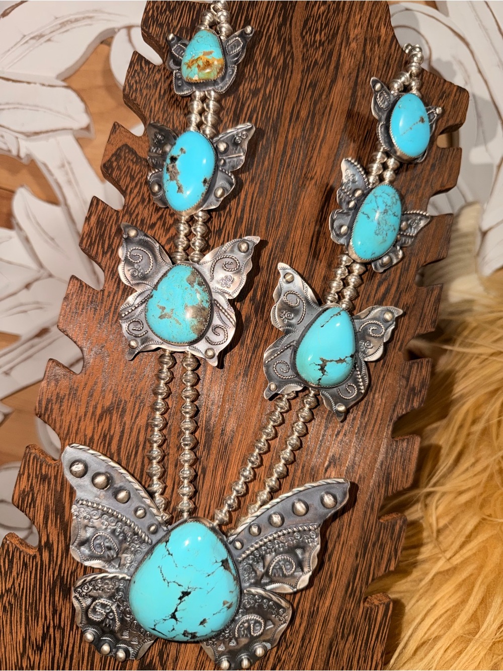 Turquoise Butterfly Pendant Necklace - Women Jewelry